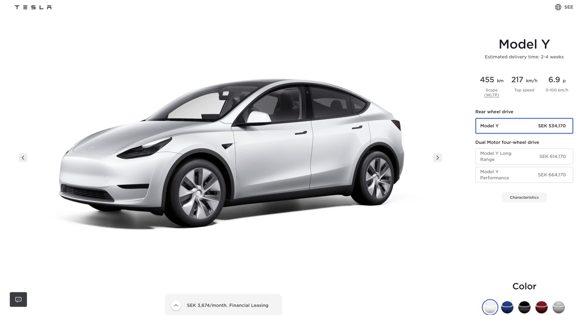 Tesla model y on road deals price