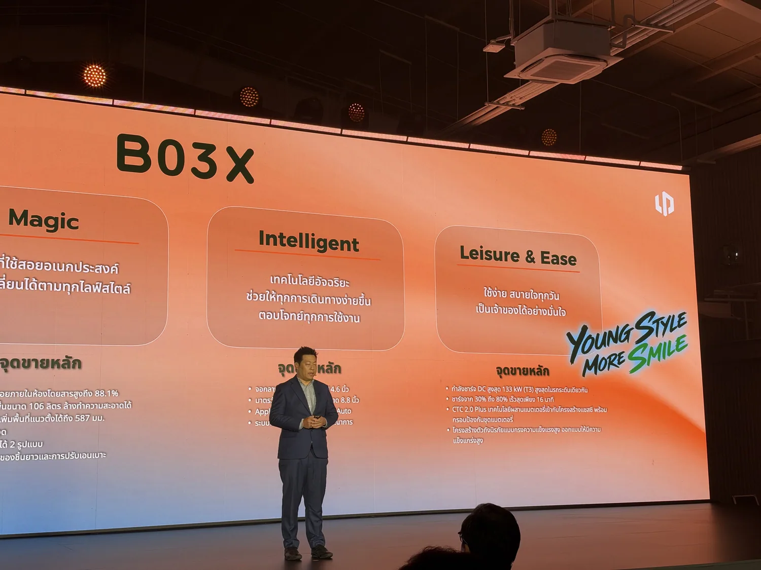 จุดขายหลักของ Leapmotor B03X บนหน้าจอเวที