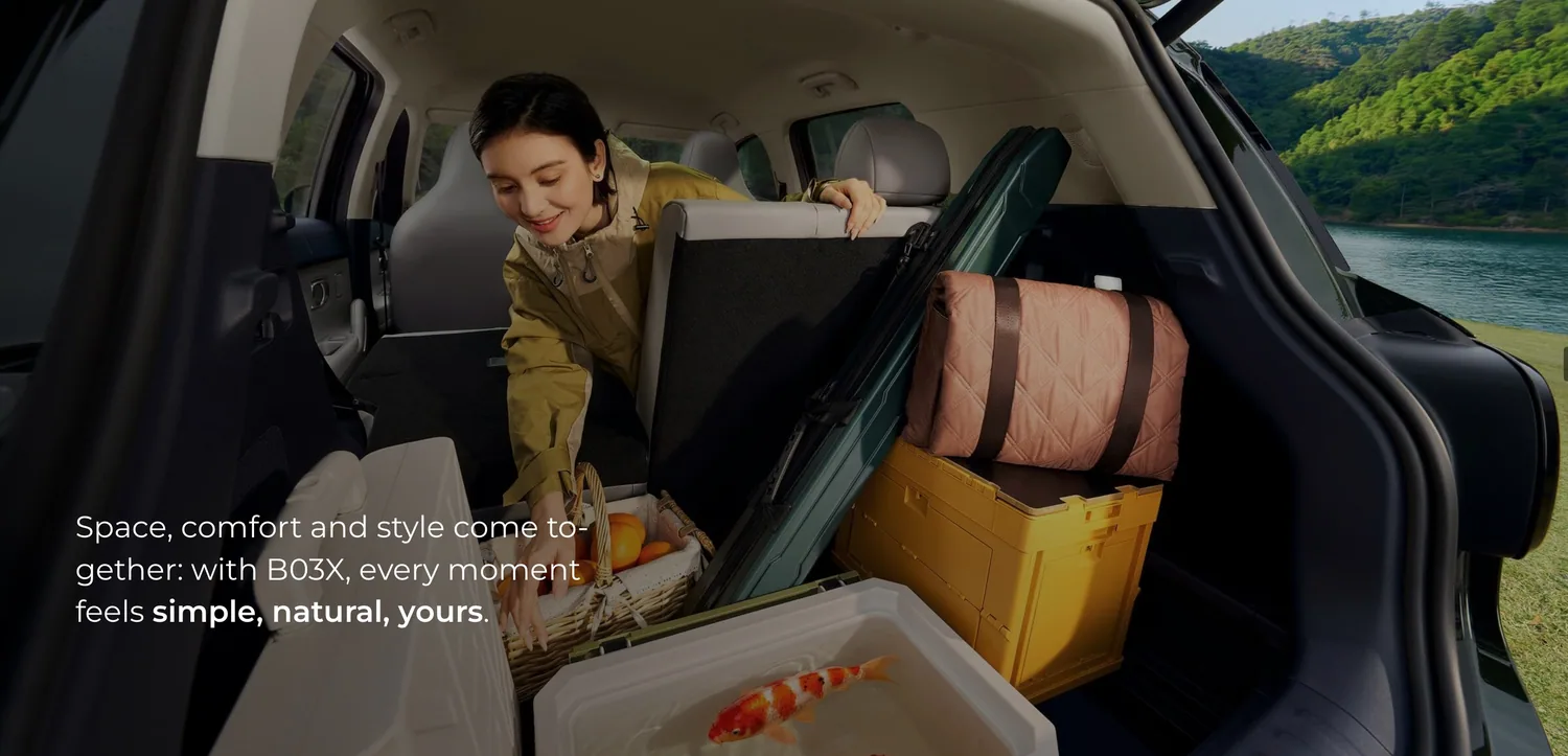 พื้นที่เก็บสัมภาระท้ายรถ Leapmotor B03X พร้อมการพับเบาะหลัง