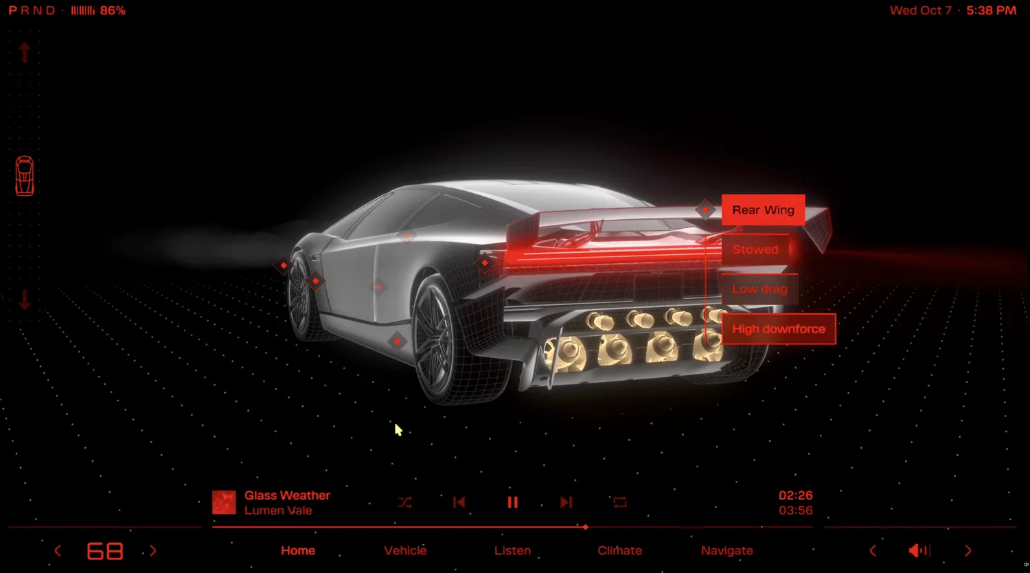 เผยโฉม UI ใหม่ Tesla Roadster สไตล์เรโทรยุค 80 อัดแน่นฟังก์ชันสนามแข่งและโหมดไอพ่น!