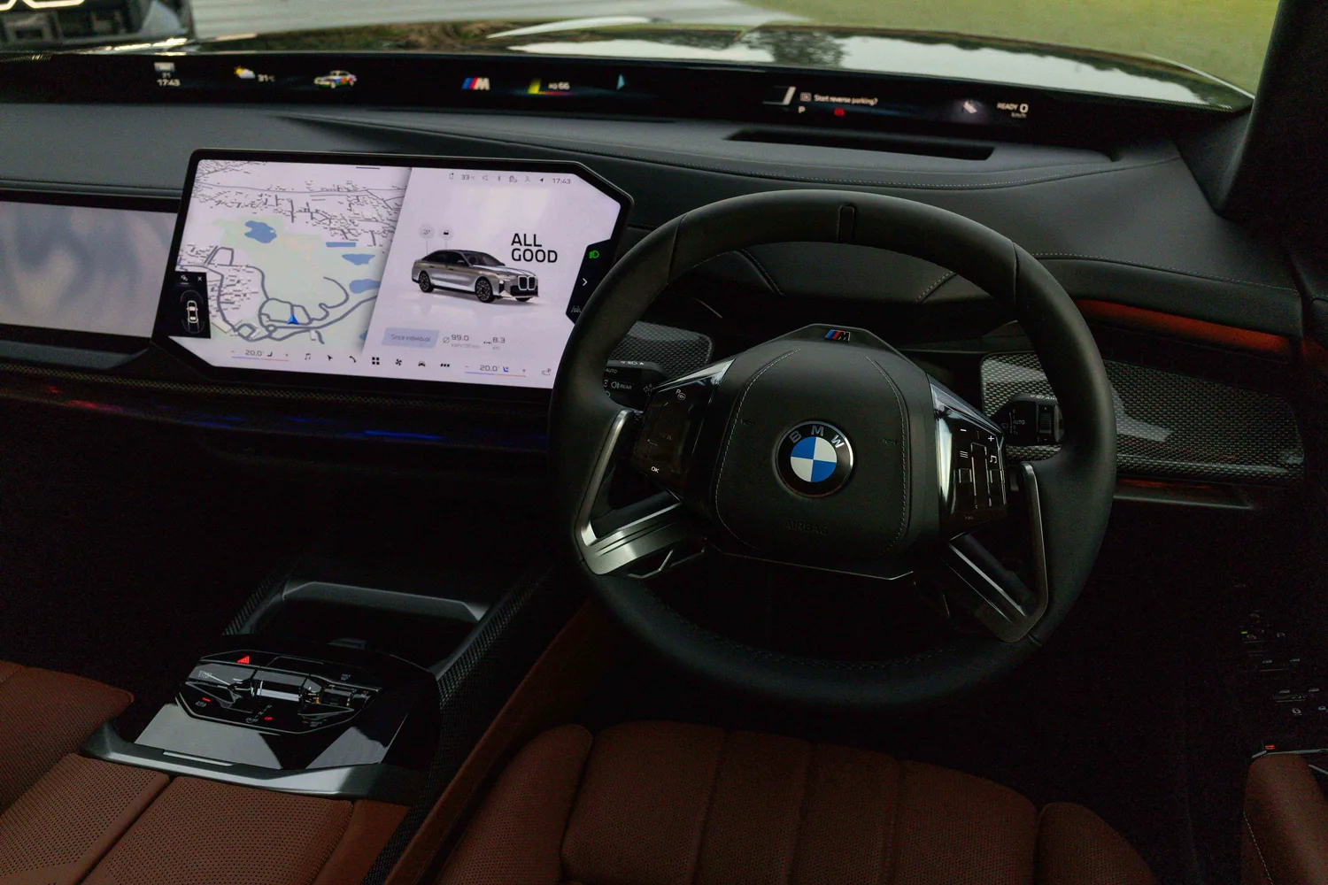 แผงคอนโซลหน้าและพวงมาลัย BMW Series 7