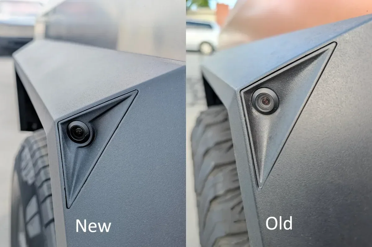 เปรียบเทียบกล้องด้านข้าง Repeater Camera ใหม่และเก่าของ Cybertruck